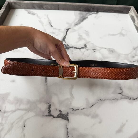Genuine Snakeskin Leather Brown Belt Size 36